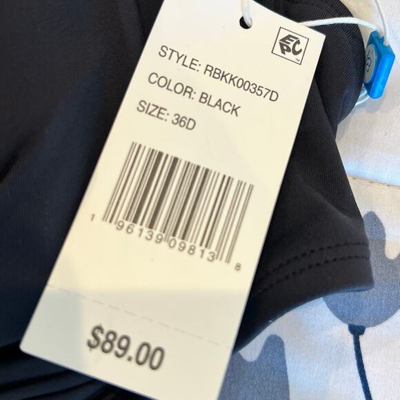 Bleu Rod Beattie Kore Underwire Cross Back Bikini Top Black Size 36D NWT - Picture 7 of 9